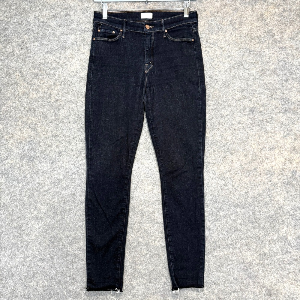 Mother Looker Ankle Fray Jeans Womens 28 Dark Wash So Good Blue Denim Pants‎